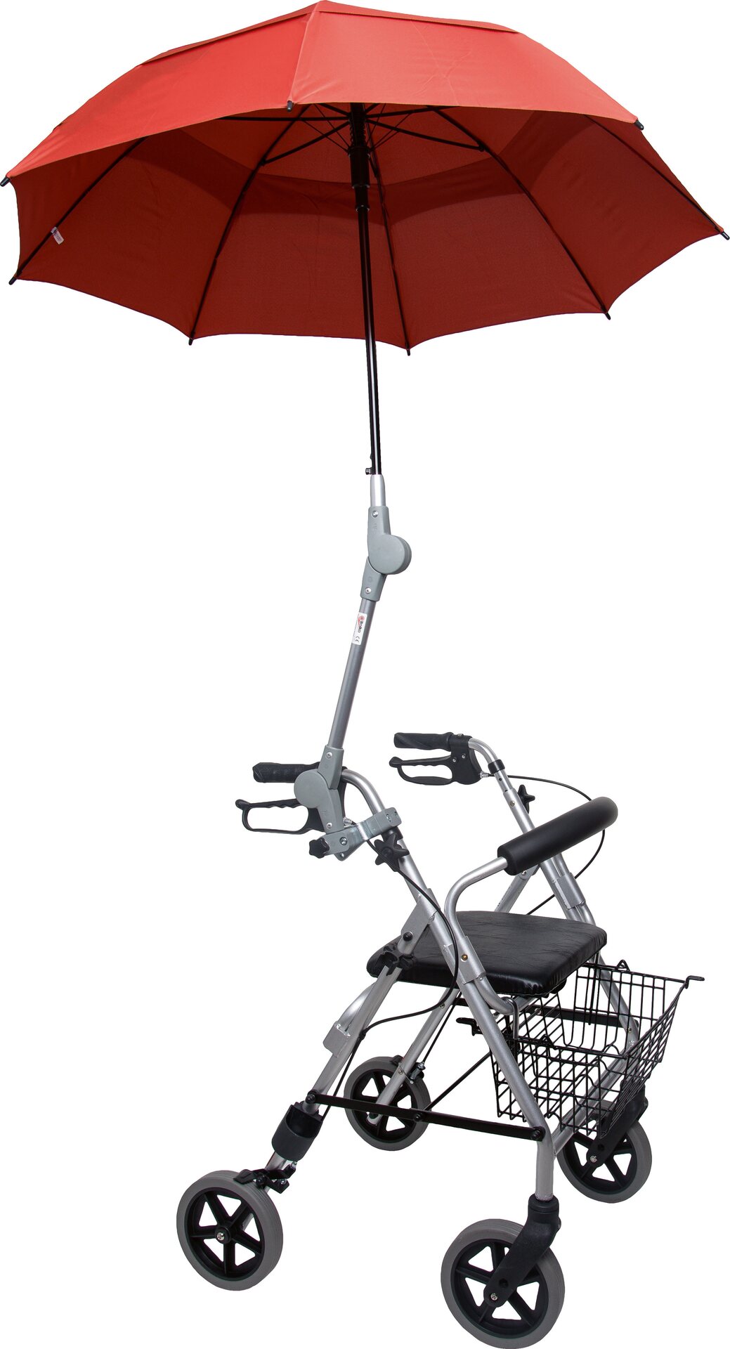 Sateenvarjo rollaattoriin tai pyörätuoliin Punainen