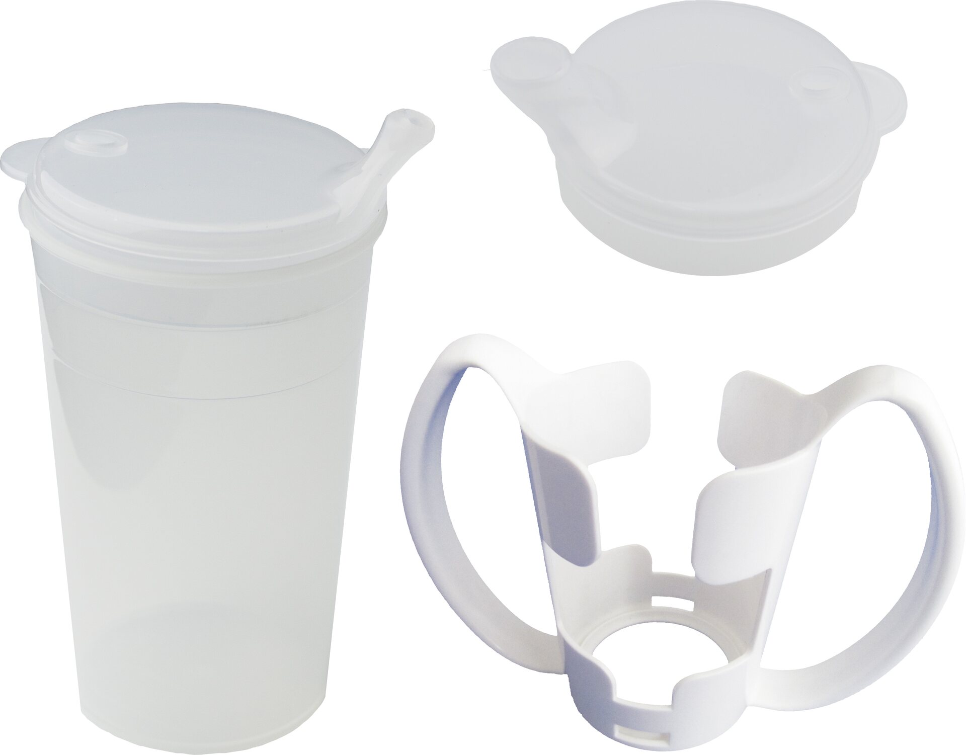 Nokkamuki neste- ja vellikannella + irrotettavalla kahvalla Valkoinen