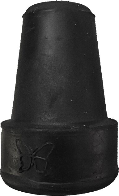 Kepinpääkumi kävelykeppiin/kyynärsauvaan, 16 mm Musta