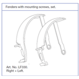 Let`s Fly rollaattorin lokasuojat ja kiinnitysruuvit