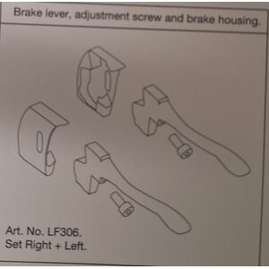 Let´s Fly Rollaattorin jarrukahva, jarrupesä säätöruuvilla
