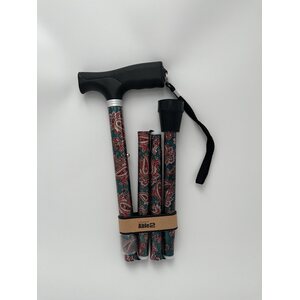 Taittuva kävelykeppi 84-94 cm – paisley-kuvio