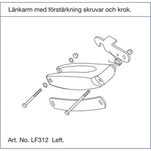 Trust Care Fly yhdysvarsi vasen – vahvike, kiinnitysruuvit ja koukku (LF312)
