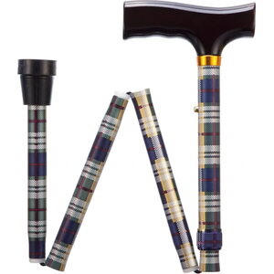 Able2 Kokoontaitettava kävelykeppi 74–84 cm – skottiruutu