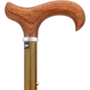 Kävelykeppi metalliruutuinen, puukahva