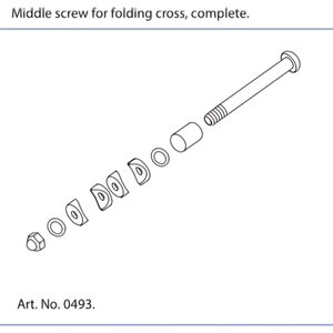 Let's Go Out Rollaattorin Taittoristikon keskiruuvi